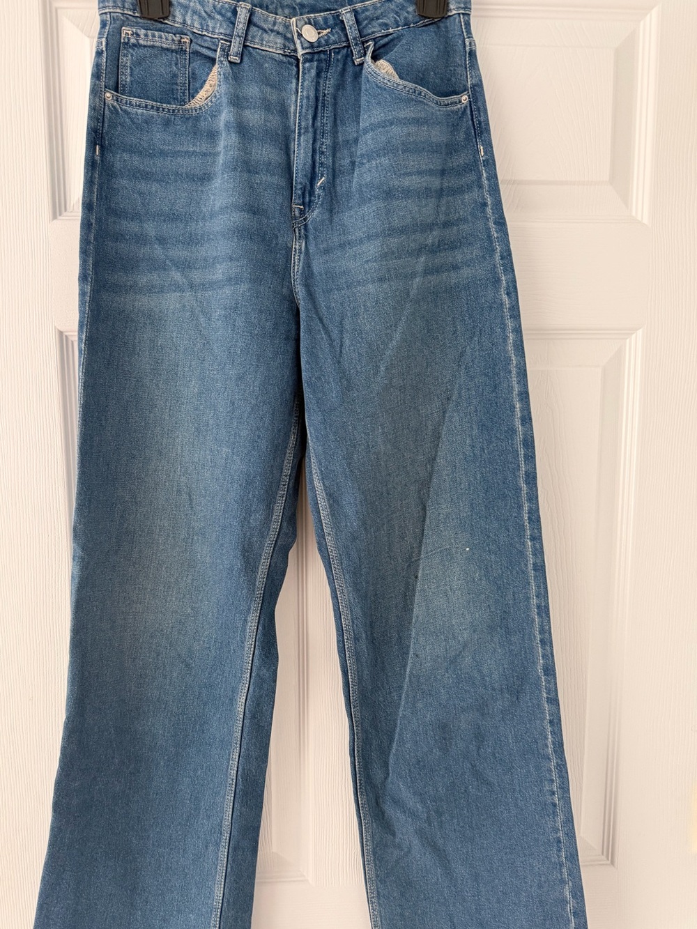 High-Rise Wide Leg Blue Jeans